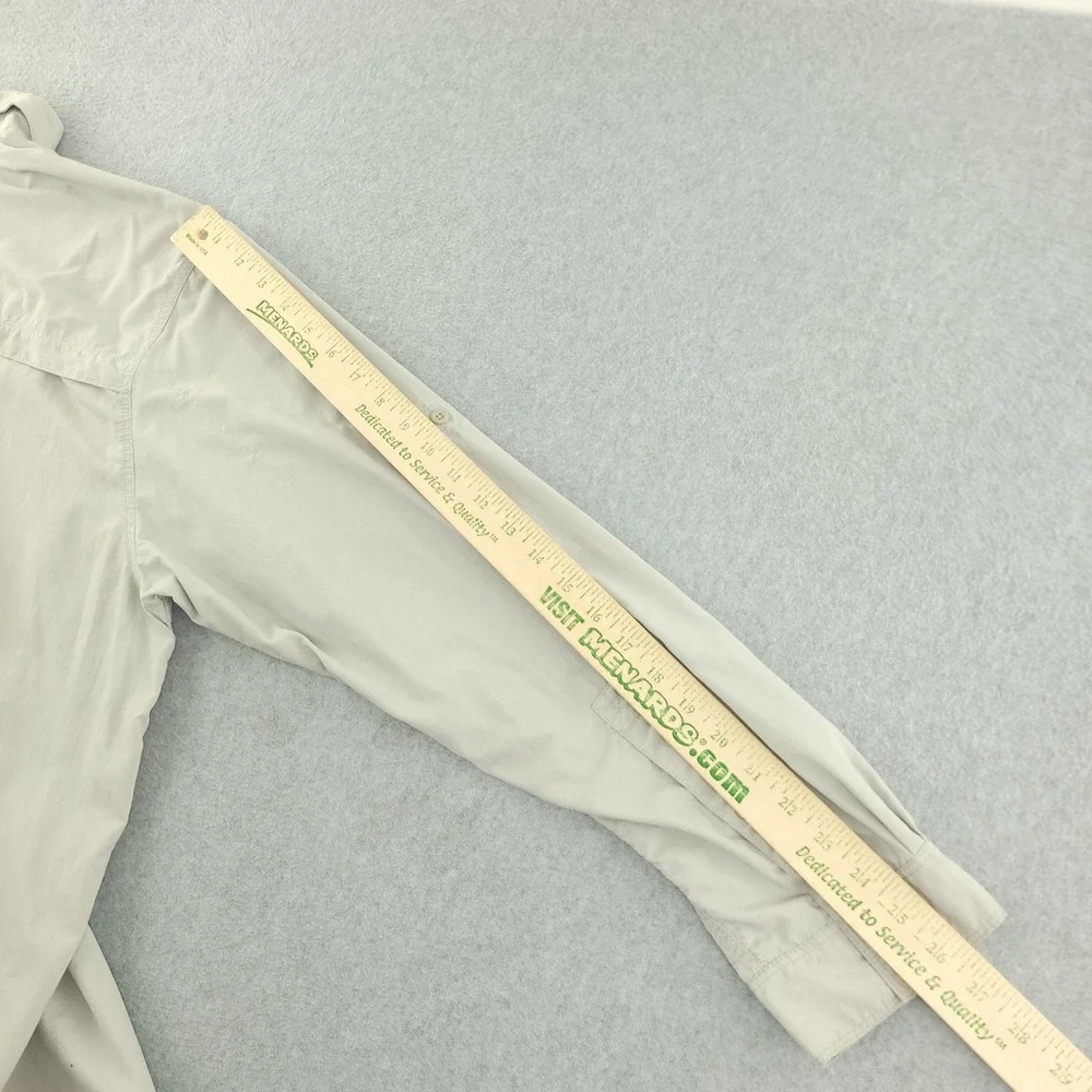 The North Face Shirt Mens 2XL Beige Solid Long Sleeve Button Up Outdoor Fishing
